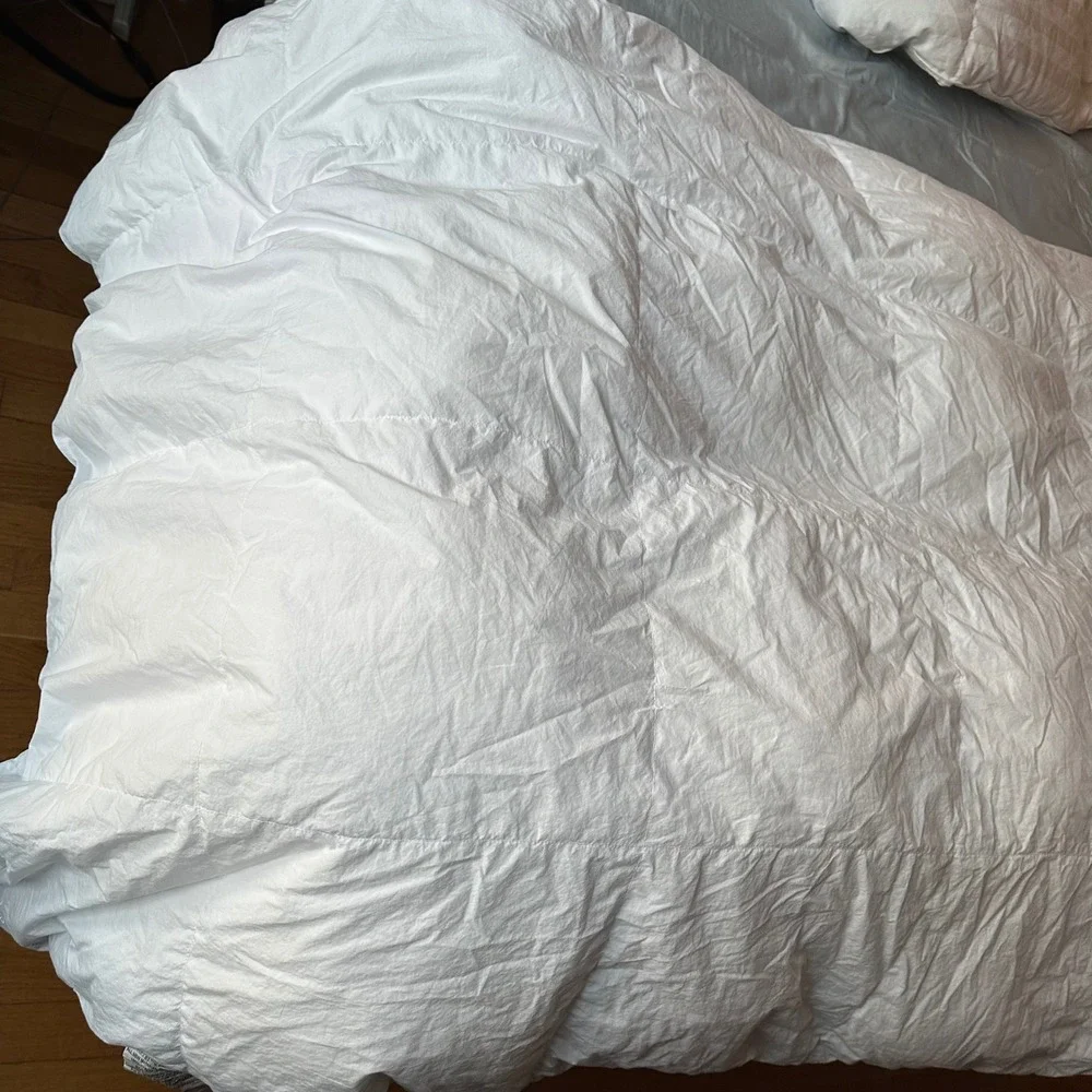 Boll & Branch Queen Down Alternative Duvet Insert White Organic Cotton PrimaLoft